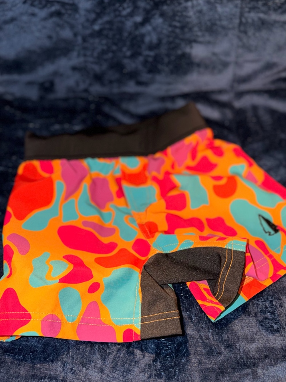 Tachuntfish Kids Bright Orange Multicolor Shorts